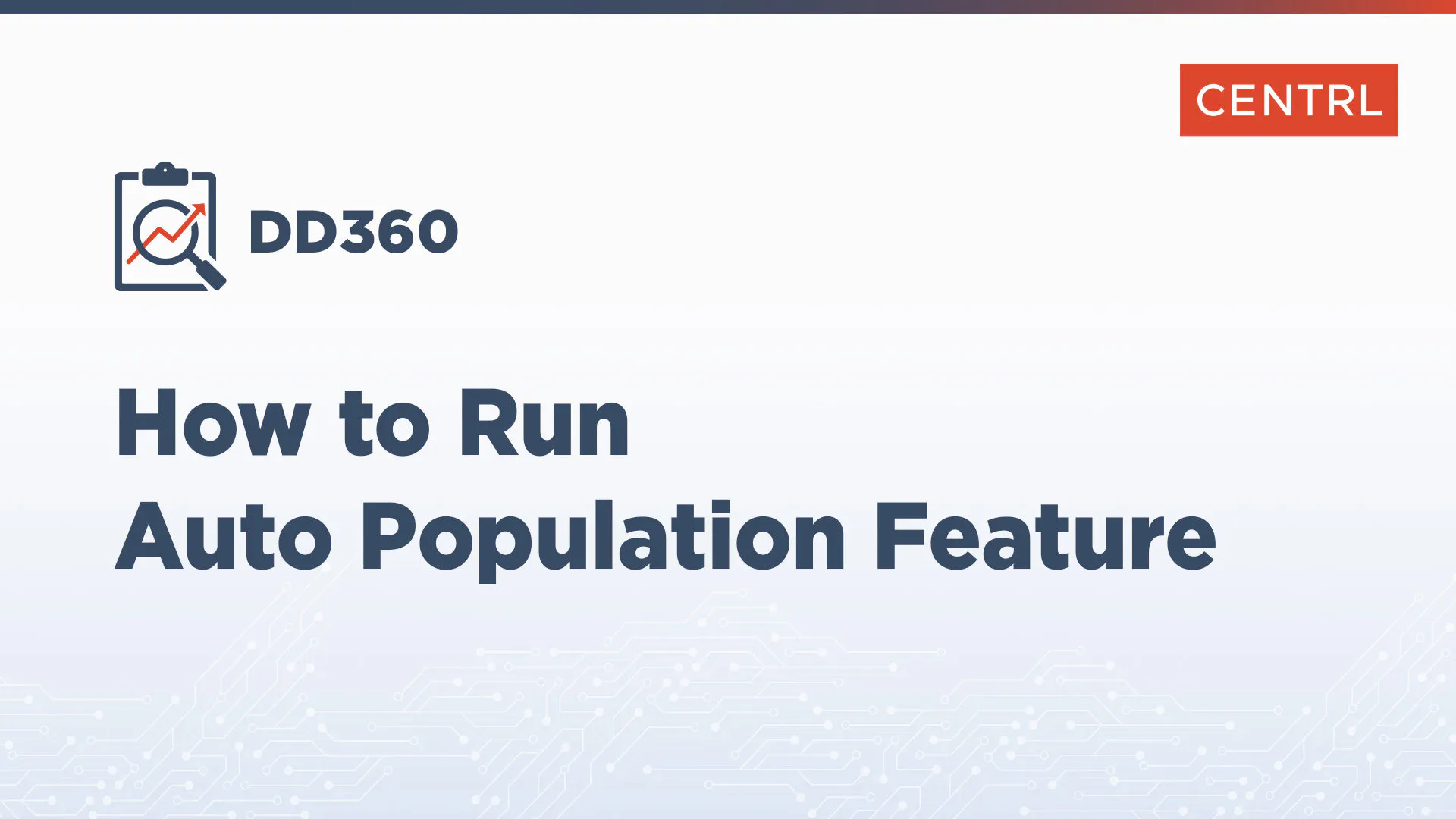 How to Run Auto Population Feature