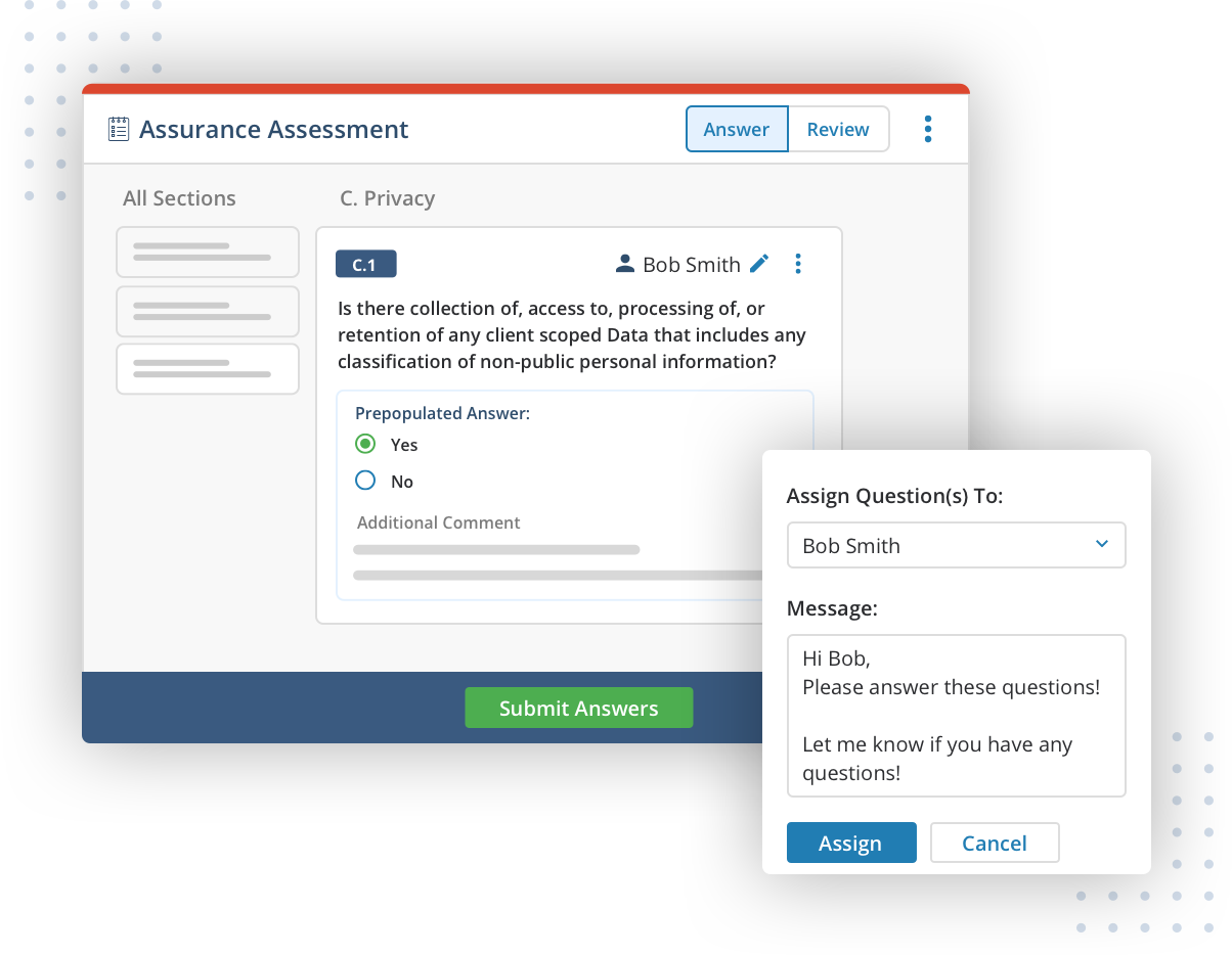 Intuitive module for internal business units to respond