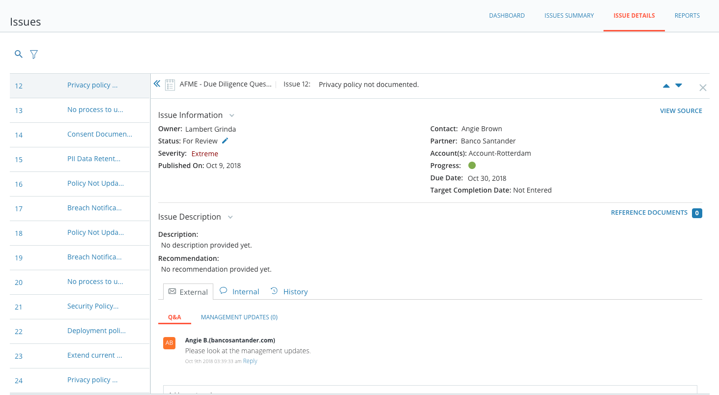 Issue Tracking & Remediation