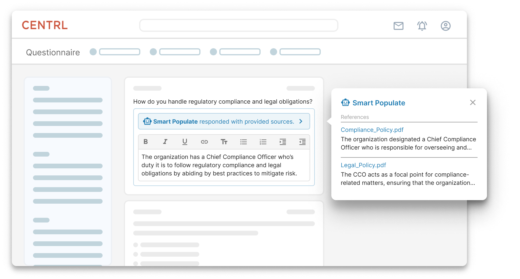 Automatically Populate Questionnaires From Previous Documents